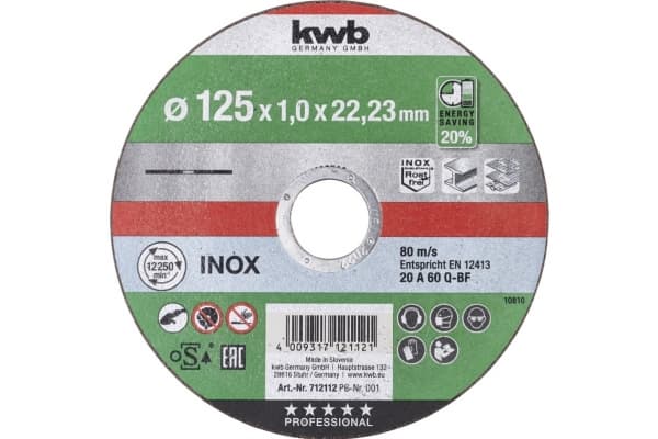 kwb 712112 Leikkuukiekko suora 125 mm 22,23 mm 1 kpl (712112)