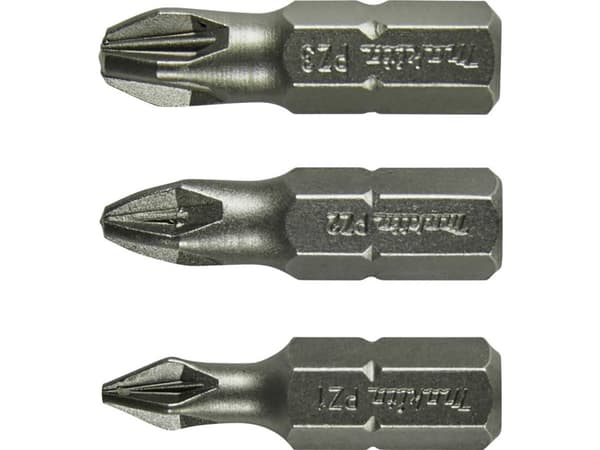 Makita - Skruvmejselbitsats - 3 delar - pozidriv - PZ1, PZ2, PZ3 - hexagonalt - längd: 25 mm