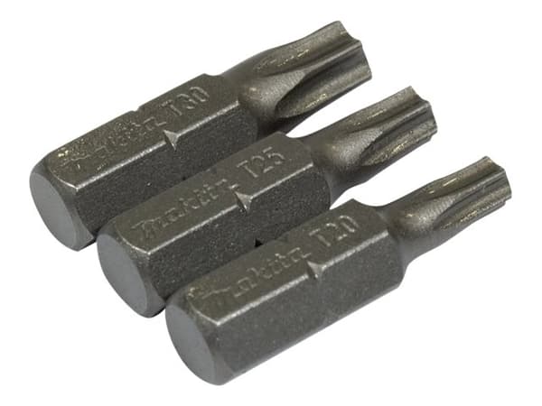 Makita - Spissett for skrutrekker - 3 deler - torx - T20, T25, T30 - heksagonal - lengde: 25 mm