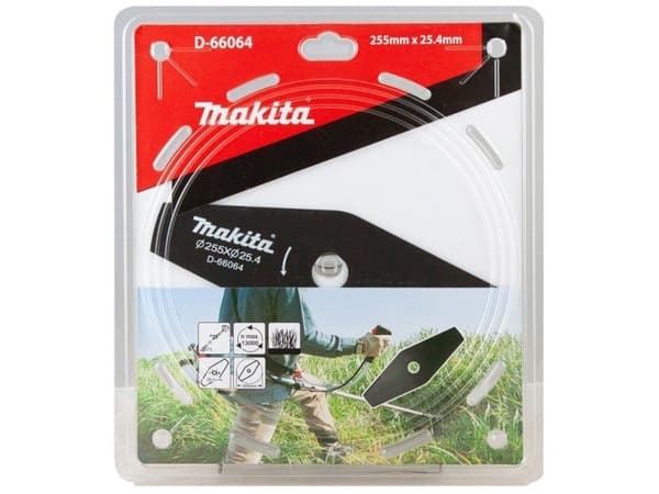 Makita - Brush cutter blade - för weeds, dry grass - 255 mm - 2 tänder - för Makita DUR368AZ, DUR368LZ, UR006GZ02, UR007GZ01, UR012GZ02, UR201CZ