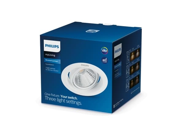 Philips Toiminnollinen Upotettava kohdevalaisin, Syvennysspottivalo, Ei vaihdettavissa oleva hehkulamppu, 1 lamppu(a), LED, 4000 K, Valkoinen