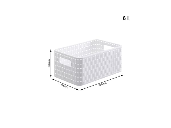 Rotho 6608601100WS, Lager kurv, Hvit, Rektangulær, Rattan (vifte), Monokromatisk, Innendørs