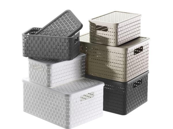 Rotho 6608601100WS, Lager kurv, Hvit, Rektangulær, Rattan (vifte), Monokromatisk, Innendørs