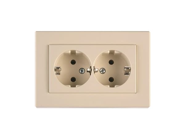 Vilma Socket Double Earthed Beige Xp