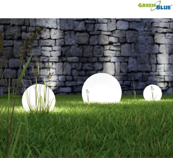 GREENBLUE GB166 GreenBlue GB166 Solar frittstående hagekule 25x25x58cm, hvit LED