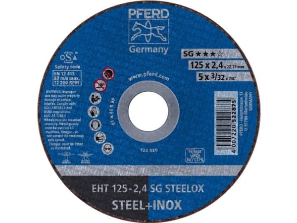PFERD 61331432, 12,5 cm, 2,4 mm, 12200 RPM, 25 stykker