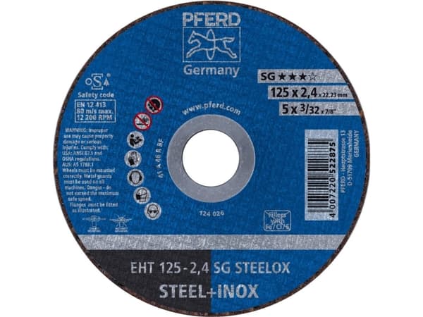 PFERD 61331432, 12,5 cm, 2,4 mm, 12200 RPM, 25 stykker