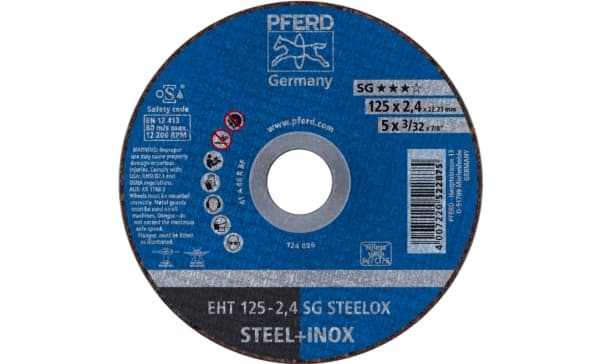 PFERD 61331432, 12,5 cm, 2,4 mm, 12200 RPM, 25 stykker