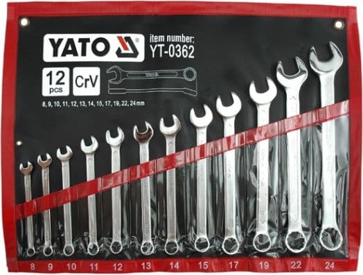 YATO SATIINISET SORMENAVAIMET 12-osainen 8-24mm ETUI 0362