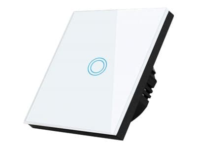 Maclean Touch light switch, single, glass, white with a round button Maclean Energy MCE702W, dimensions 86x86mm, with backlight