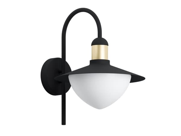 EGLO SIRMIONE, Väggbelysning för utomhusbruk, Svart, Guld, Glas, IP44, I, Vit