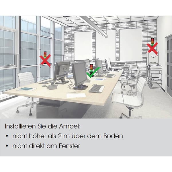 Werma Signaltechnik Signalsats CO2-indikering 649.000.10 Röd, Gul, Grön 1 set