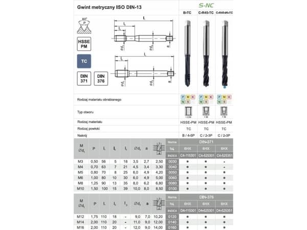 FANAR TAP M 8 DIN-371C R45 (6H) HSSE-PM TICN S-NC HSE-PM TICN S-NC