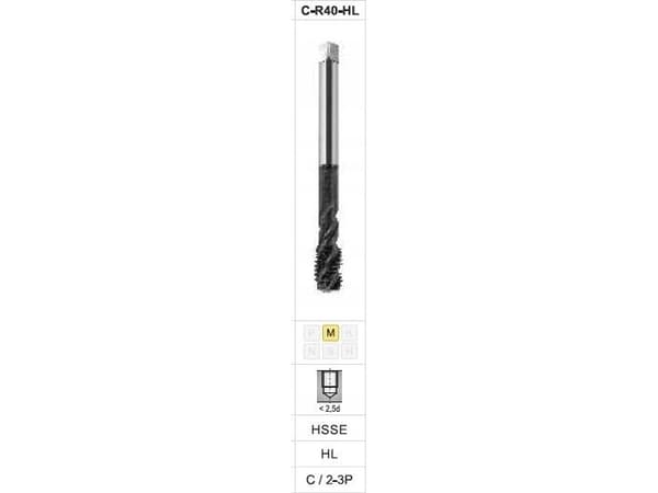 TUULETINHANA M16 DIN-376C R40 (6H) HSSE HL RUOSTUMATON TERÄS