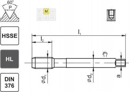 FANAR TAP M16 DIN-376C R40 (6H) HSSE HL INOX
