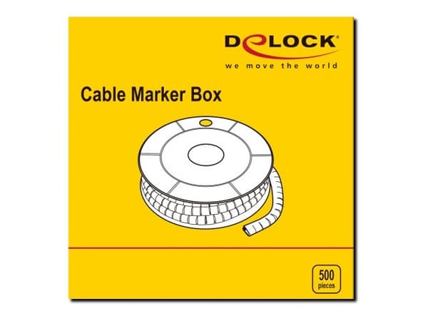 Delock Cable Marker Box, No. 9 - Lednings/kabelmärkare (förtryckt) - gul (paket om 500)