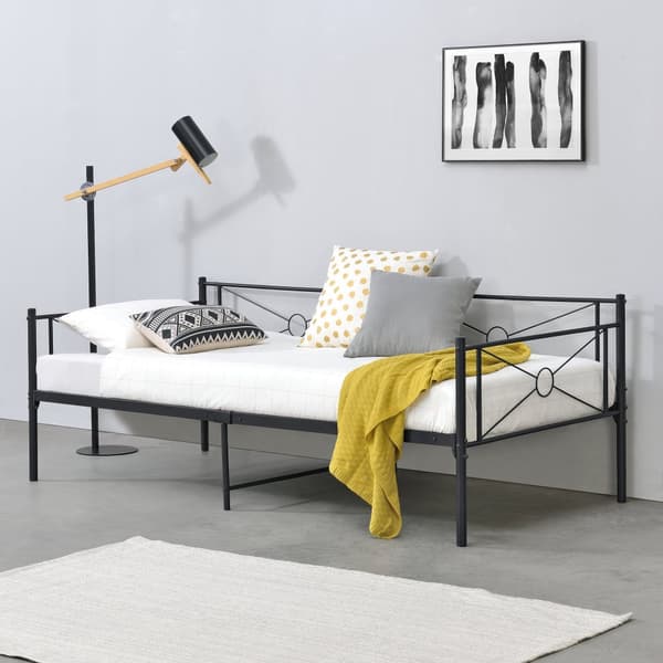 [en.casa] Säng Alvesta i metall-200x90cm-svart matt