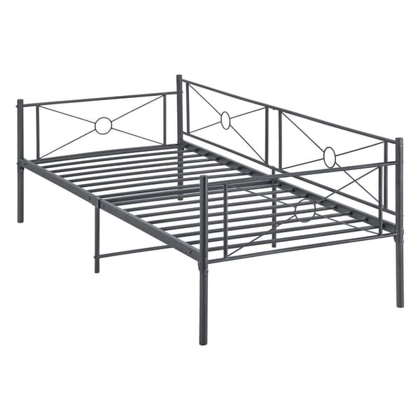 [en.casa] Säng Alvesta i metall-200x90cm-mörkgrå matt
