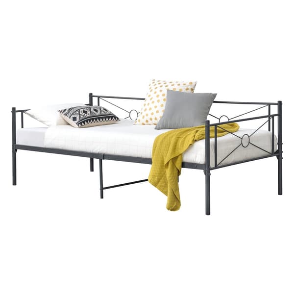 [en.casa] Säng Alvesta i metall-200x90cm-mörkgrå matt