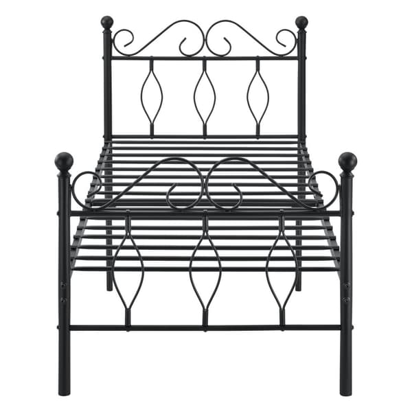 [en.casa]® Sängstomme Apolda i metall inkl. ribbotten-200x90cm-pulverlackerat stål-svart matt-reptålig-slitstark- max. belastning: 200kg