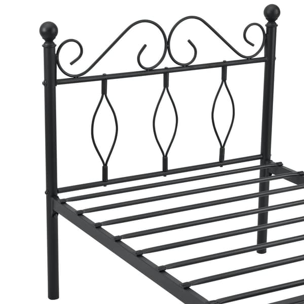 [en.casa]® Sängstomme Apolda i metall inkl. ribbotten-200x90cm-pulverlackerat stål-svart matt-reptålig-slitstark- max. belastning: 200kg