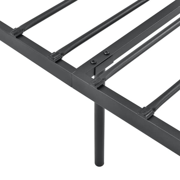 [en.casa]® Sängstomme Apolda i metall inkl. ribbotten-200x90cm-pulverlackerat stål-svart matt-reptålig-slitstark- max. belastning: 200kg