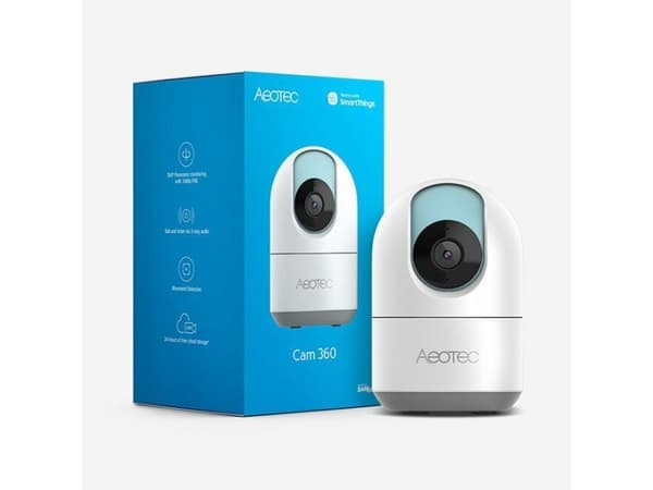 Aeotec Cam 360 - Nettverksovervåkingskamera - innendørs - farge - 1920 x 1080 - lyd - trådløs - Wi-Fi - H.264 - DC 5 V