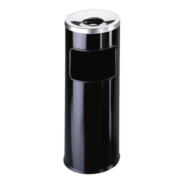 Durable 333201 Papperskorg 17 l Metall (Ø x H) 250 mm x 630 mm Svart Inkl. askkopp 1 st