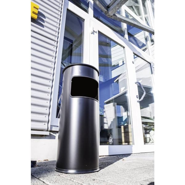 Durable 333201 Papperskorg 17 l Metall (Ø x H) 250 mm x 630 mm Svart Inkl. askkopp 1 st