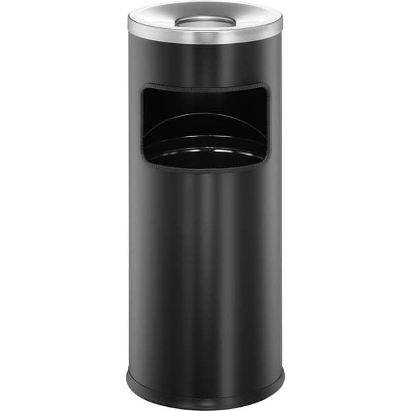 Durable 333201 Papperskorg 17 l Metall (Ø x H) 250 mm x 630 mm Svart Inkl. askkopp 1 st