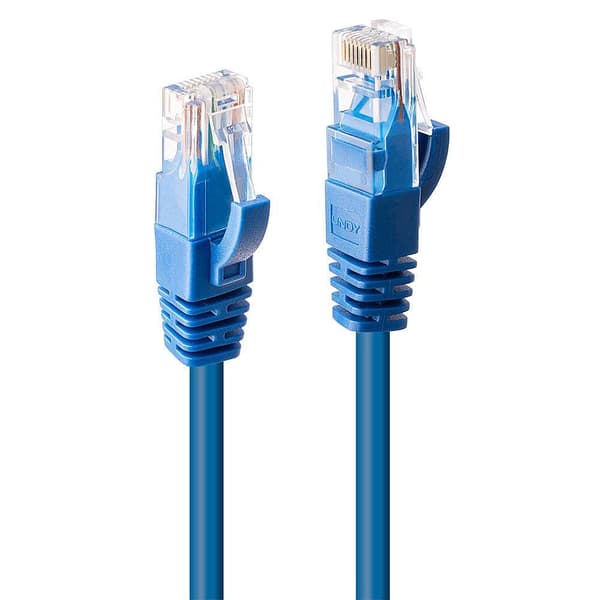 LINDY 48024 RJ45 Nätverkkabel, Patchkabel CAT 6 U/UTP 20.00 m Blå 1 st