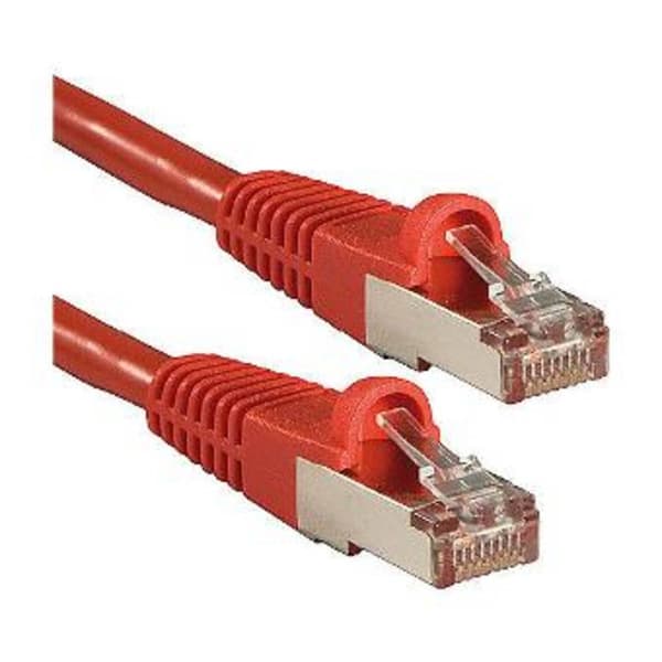 LINDY 47165 RJ45 Nätverkkabel, Patchkabel CAT 6A S/FTP 3.00 m Röd 1 st