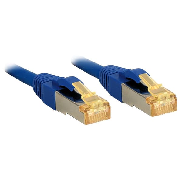 LINDY 47276 RJ45 Nätverkkabel, Patchkabel CAT 6 S/FTP 0.50 m Blå 1 st