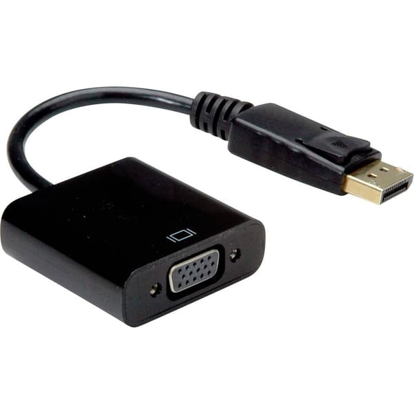 Value DisplayPort / VGA Adapterkabel DisplayPort-kontakt, VGA 15-polig Uttag 0.15 m Svart 12.99.3136 DisplayPort-kabel