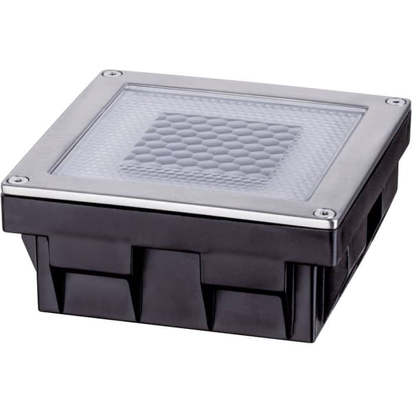 Paulmann 93774 Cube Solcellsbelysning inbyggnad 0.24 W Varmvit Rostfritt stål, Klar