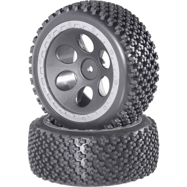 Reely 1:10 Buggy Kompletta hjul Rally Hål-design Grå 2 st
