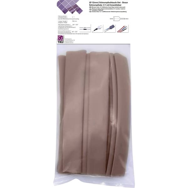 TRU COMPONENTS T1902CA039 Krympslang sortiment Brun 12 mm 4 mm Krympförhållande:3:1 15 st