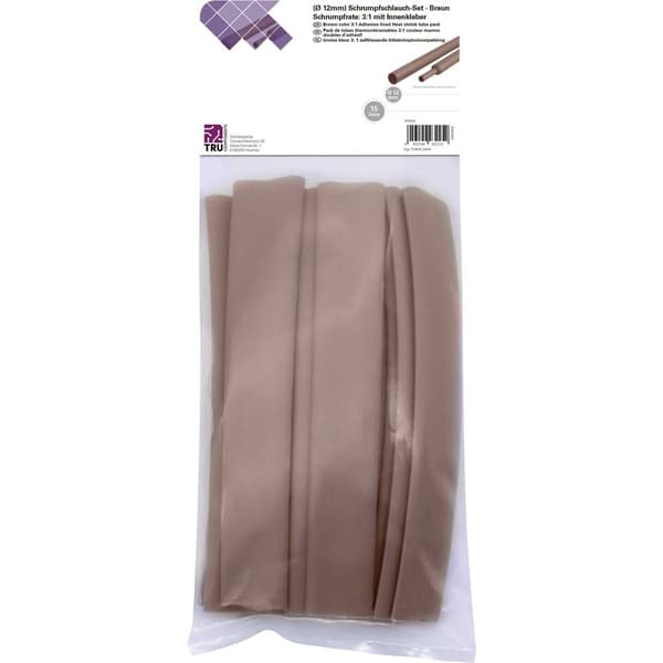 TRU COMPONENTS T1902CA039 Krympslang sortiment Brun 12 mm 4 mm Krympförhållande:3:1 15 st