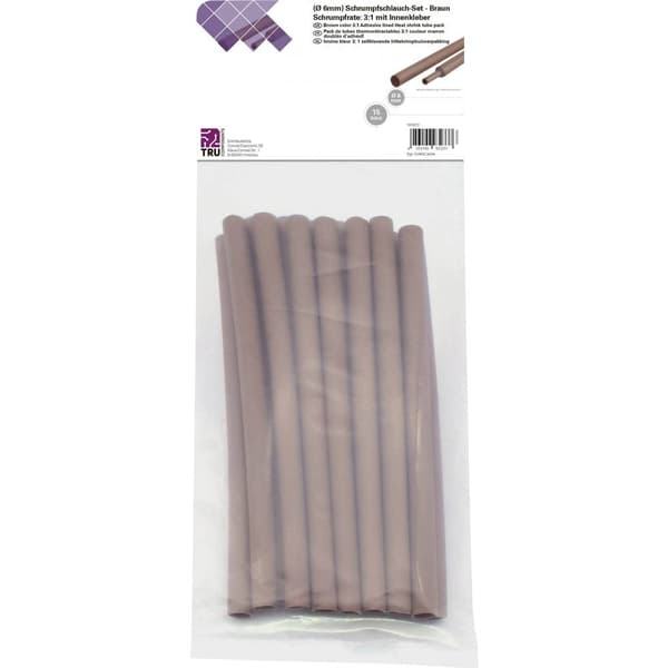 TRU COMPONENTS T1902CA034 Krympslang sortiment Brun 6 mm 2 mm Krympförhållande:3:1 15 st