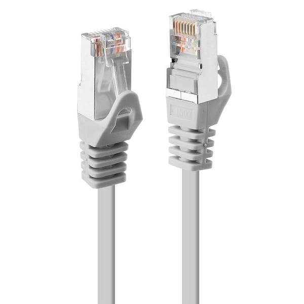 LINDY 48342 RJ45 Nätverkkabel, Patchkabel CAT 5e F/UTP 1.00 m Grå med låsskydd 1 st