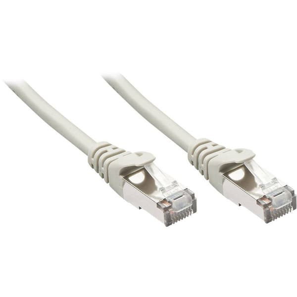 LINDY 48342 RJ45 Nätverkkabel, Patchkabel CAT 5e F/UTP 1.00 m Grå med låsskydd 1 st