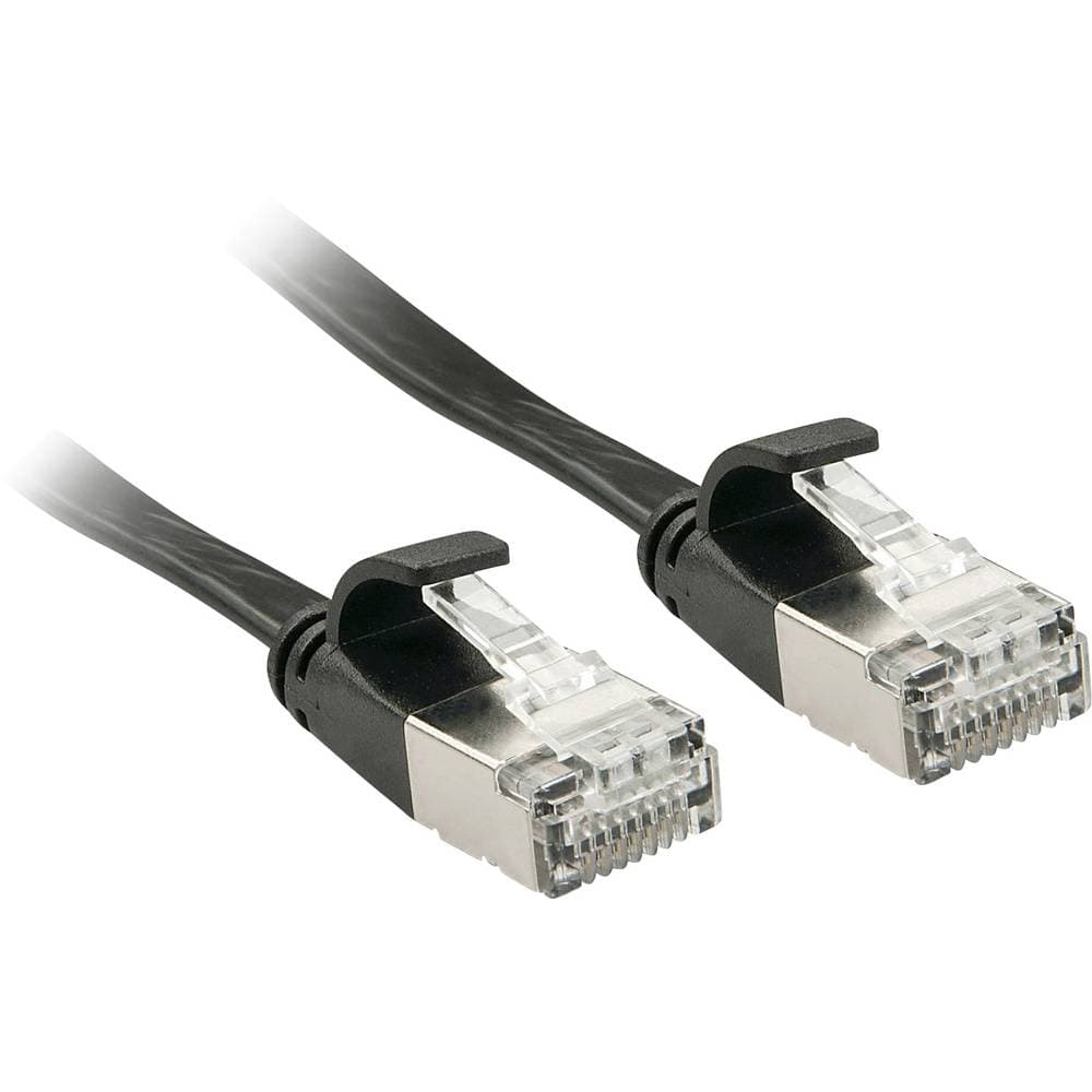 LINDY 47482 RJ45 Nätverk Anslutningskabel CAT 6A U/FTP 2.00 m Svart med låsskydd