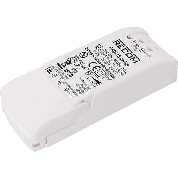 RECOM LED driver 18 W 350 mA 26 - 52 V/DC 1 st