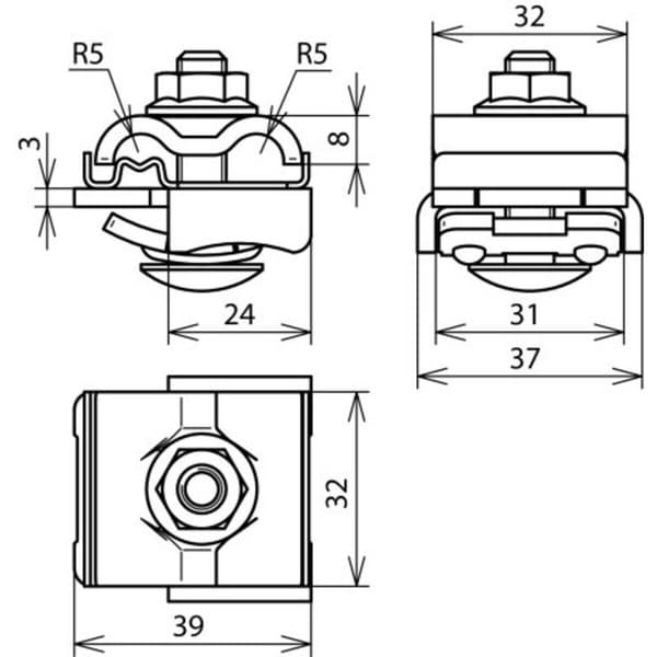 DEHN 365250 UNI FK 8.10 KBF0.7 8 AL V2A Falsklämma 1 st
