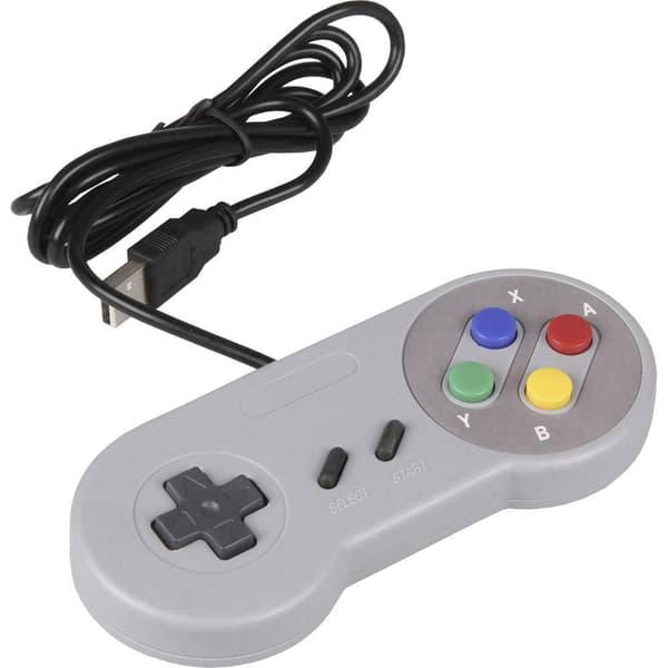 Joy-it Gamepad SNES Design Handkontroll Raspberry Pi®, Universell Grå