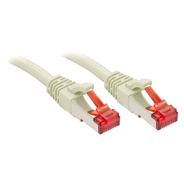 LINDY 47704 RJ45 Nätverkkabel, Patchkabel CAT 6 S/FTP 2.00 m Grå med låsskydd 1 st