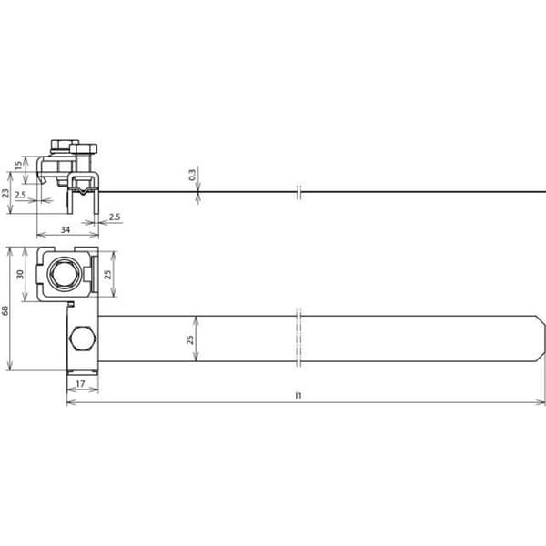 DEHN 540100 BRS 16.168 AK1X10 2X6.8 V2A Antenn-bandrörklämma 1 st