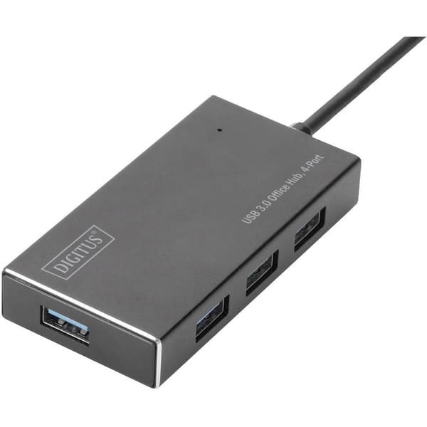 Digitus DA-70240-1 4 Port USB-Hub 3.0 Aluminiumhölje Svart