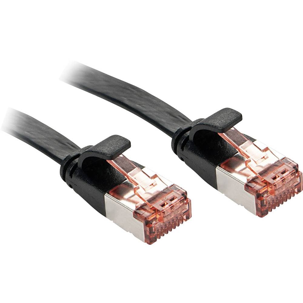 LINDY 47571 RJ45 Nätverk Anslutningskabel CAT 6 U/UTP 1.00 m Svart med låsskydd
