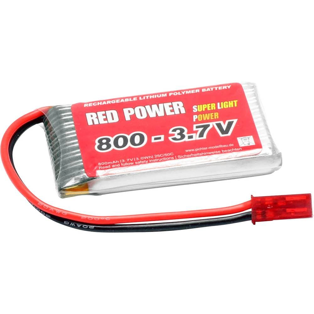 Red Power RC Batteripack (LiPo) 3.7 V 800 mAh Antal celler: 1 25 C Softcase BEC
